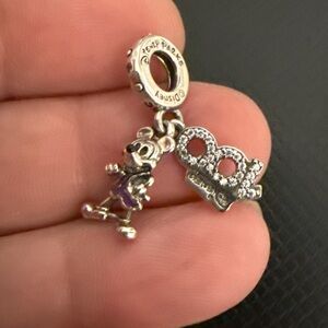 Pandora Silver Charm with Purple Accents